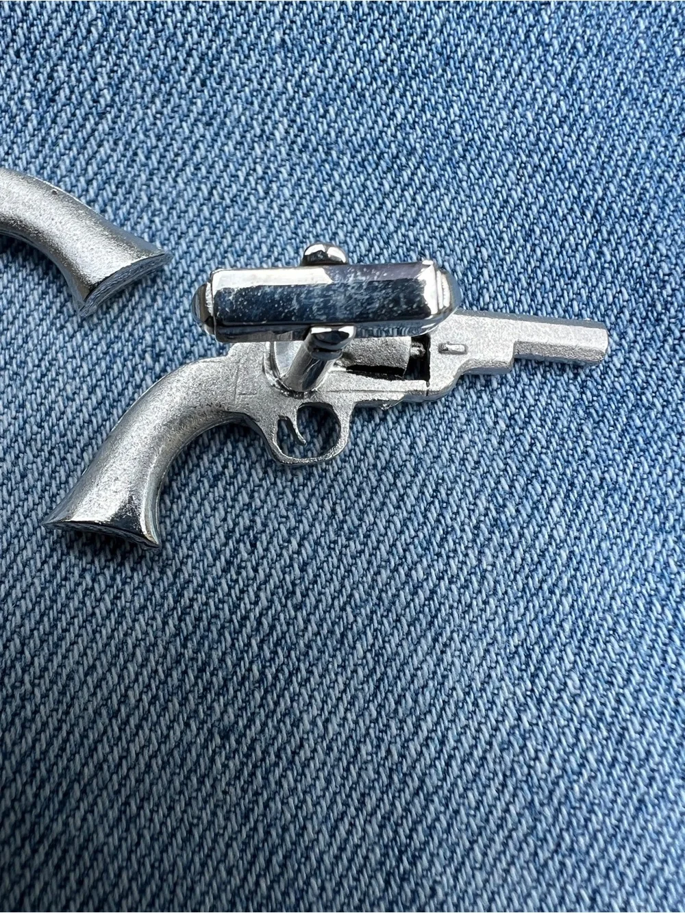 Vintage Western Six Shooter Metal Cufflinks
